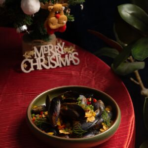 香草白酒煮青口